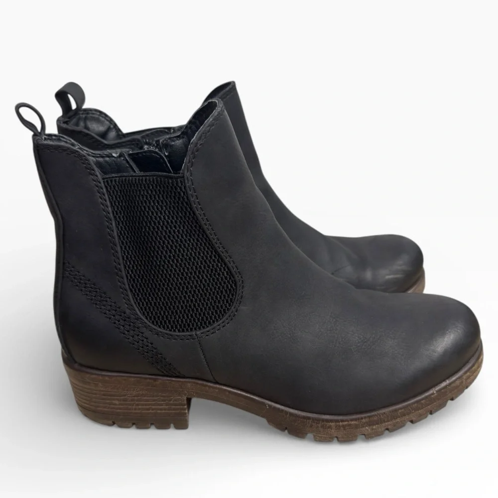 Crown Vintage Blondey Chelsea Zipped Ankle Boots Black Womens US Size 7